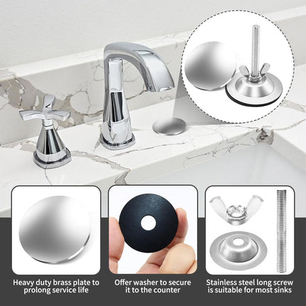 2 Inch Kitchen Sink Hole Covers, Faucet Hole Cover Stainless Steel Wash Basin Kitchen Sink Tap Hole Plate Stopper, Sealed Decoration Hole Cover (Silver).