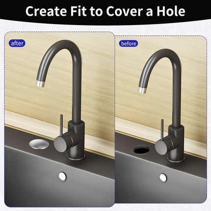 2 Inch Kitchen Sink Hole Covers, Faucet Hole Cover Stainless Steel Wash Basin Kitchen Sink Tap Hole Plate Stopper, Sealed Decoration Hole Cover (Silver).