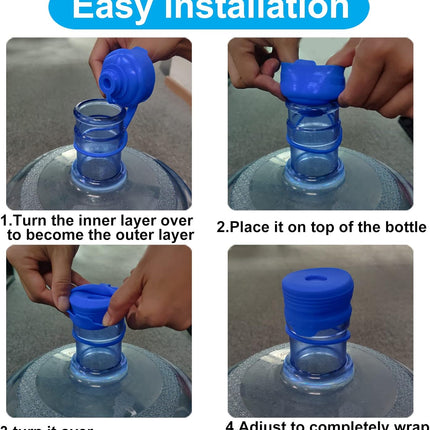 3 & 5 Gallon Water Jug Cap Reusable, Food Grade Silicone Replacement Gallon Caps for 55mm Standard/Screw/Crown Tops Water Bottle and Water Dispensers, Non-Spill Lids for Anti-Splash, Leak Free (3PCS).