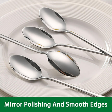 7.5 Inches Stainless Steel Iced Tea Spoons,Set Of 8 Long Stirring Spoons For Coffee,Cocktail,Ice Cream,Long Handle Iced Teaspoons,Latte Spoons For Mixing.