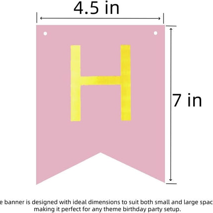 Happy Birthday Banner Pink Birthday Signs Party Supplies Garland Decorations Nursery Hanging Decor (Soft Pink).