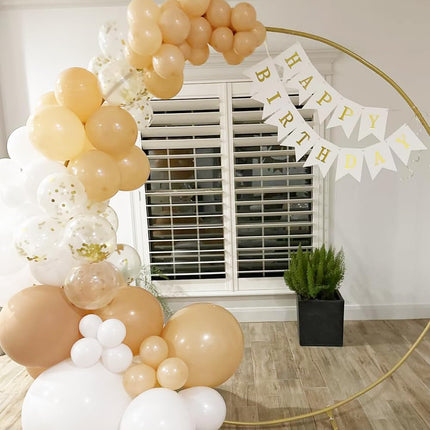 Happy Birthday Banner Birthday Party Supplies Garland Decorations Birthday Signs Nursery Hanging Decor (White).