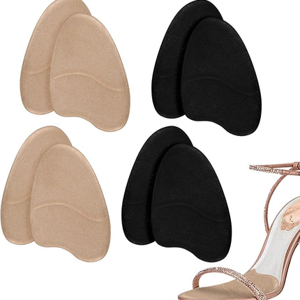 4 Pairs Forefoot Cushion Inserts for Women Shoes,Non-Sliding Insole Pads for Open Toe Heel Pads Inserts for Too Big Shoe,No Slip Heel Grips Liners Pads for Loose Shoe,Ball of Foot Cushions.