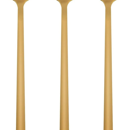 3 Pack Coffee Spoons, Stainless Steel Dessert Spoons, Small Tea Spoon, Long Handle Spoon for Ice Cream, Latte, Hot Chocolate, and Cake (Gold, 5.3 inch).