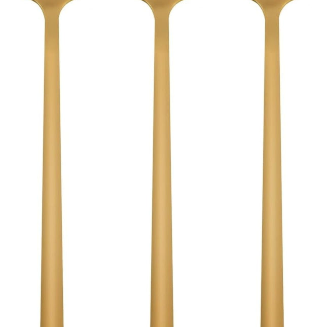 3 Pack Coffee Spoons, Stainless Steel Dessert Spoons, Small Tea Spoon, Long Handle Spoon for Ice Cream, Latte, Hot Chocolate, and Cake (Gold, 5.3 inch).