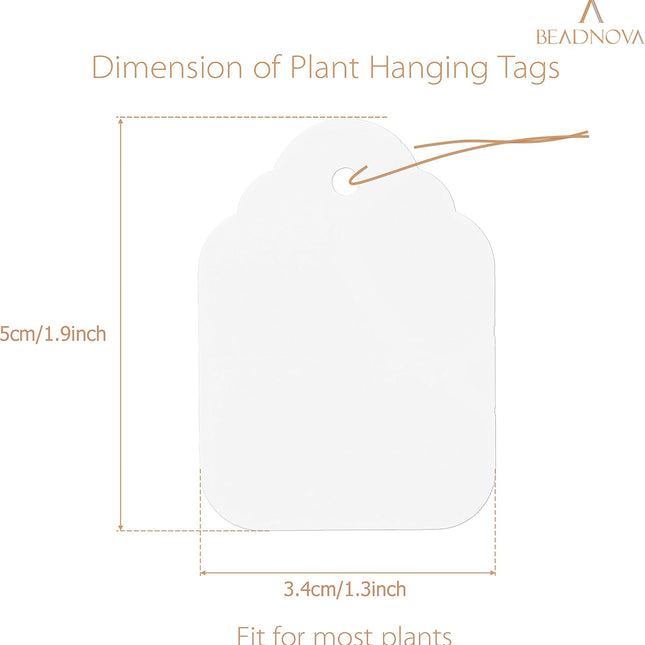 Plant Hanging Tags 100pcs Tags with String Reusable Plant Labels Markers Plastic Garden Signs Garden Markers for Outdoor (2 Inch, White).