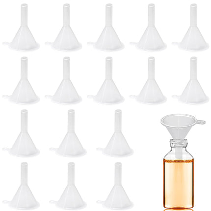 30 Pcs Small Mini Clear Plastic Funnels for Lab Bottles, Essential Oils, Perfumes, Spices, Sand Art, Powder.