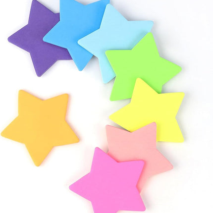 8 Color Star Shape Sticky Notes, 240 Sheets, Self-Sticky Note Pads for School Office Home.