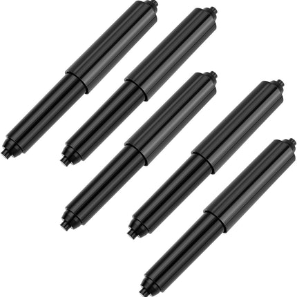 5 Pack Spring Loaded Toilet Tissue Holder Spindle Replacement Rod Plastic Donner Paper Holder Roller Mason Toilet Paper Roller (Black).