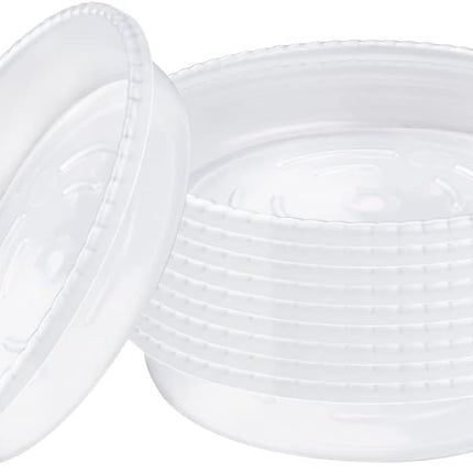 10 Pack Clear Plastic Plant Saucer, Durable Plant Trays Flower Plant Pot Saucer Plant Container Accessories for Indoors & Outdoors, Stop Messes & Stains in Your Garden (5 Inch).