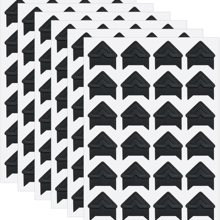 12 Sheets 288 Count Self-Adhesive Photo Corners Stickers, Acid Free Photo Mounting Corners for Scrapbooks, Memory Books, DIY Picture Album, Journal (Black).