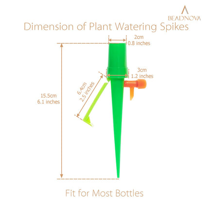 Plant Self Watering Spikes Automatic Irrigation Equipment Adjustable Self Watering Spikes for Plants with Slow Release Control Valve (Orange Green, 6pcs).