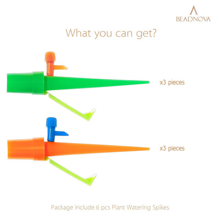 Plant Self Watering Spikes Automatic Irrigation Equipment Adjustable Self Watering Spikes for Plants with Slow Release Control Valve (Orange Green, 6pcs).