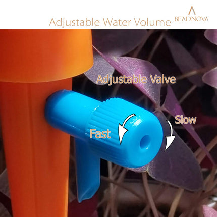 Plant Self Watering Spikes Automatic Irrigation Equipment Adjustable Self Watering Spikes for Plants with Slow Release Control Valve (Orange Green, 6pcs).