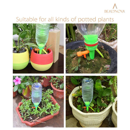 Plant Self Watering Spikes Automatic Irrigation Equipment Adjustable Self Watering Spikes for Plants with Slow Release Control Valve (Orange Green, 6pcs).