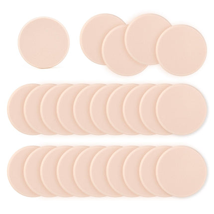 25 Pcs Makeup Sponges, Facial Primer Compact Powder Puff, Cosmetics Blush Applicators Sponges for All Skin Types Wet and Dry Dual Use (Round).