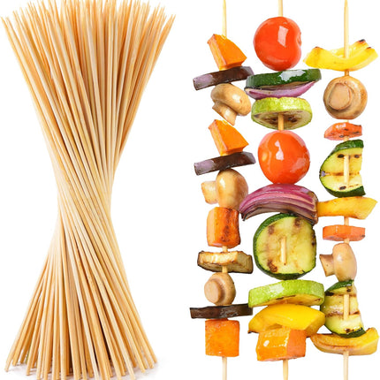 100 Pack Bamboo Skewers for Crafts, Grilling BBQ, Kabobs, 12-Inch Brown - Wooden Skewers 12 Inch, Bamboo Skewers 12 Inch, Skewers for Kabobs, Skewer Sticks Variety Size, Wood Skewers.