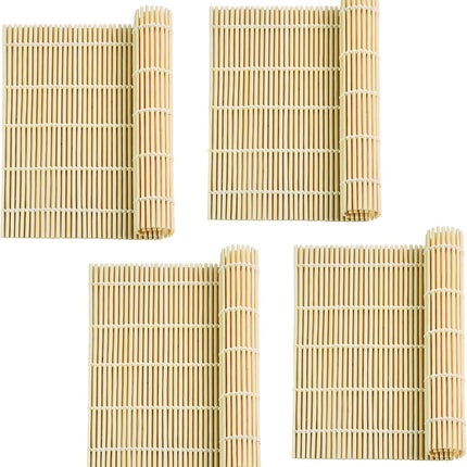 4 Pack Sushi Rolling Mat - Sushi Roller and Sushi Maker Reusable Mat for Easy Homemade Sushi Kit With Inch 9.5 X 9.5 Light white.