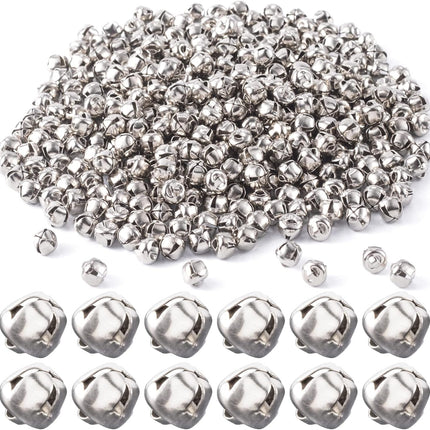Small Jingle Bells for Crafts 400pcs, Metal Gold Silver Mini Jingle Bells Tiny Craft Bells for DIY Bracelet Anklets Necklace Knitting Jewelry Making Christmas Decoration.