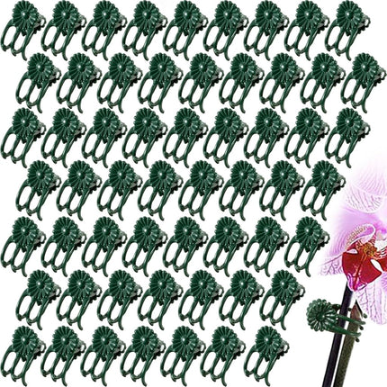 120pcs Orchid Clips for Plants Support, Plant Orchid Support Clips, Vine Tools Supports for Garden Climbing Stems Vines Climbing Plants- Dark Green.