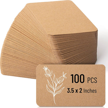 - Kraft Mini Note Cards, 3.5”x2.1”, 100 Pack, Bulk Blank Business Cards, Small Note Cards for School, Office, Home.