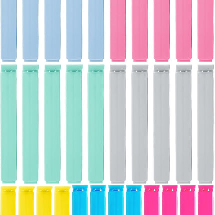 - Sealing Bag Chip Clips, 32 Pack, 2 Sizes (12x 3.1 & 20x 4.3), Colorful Plastic Food Bag Sealing Clips for Food Packages, Kitchen and Home, Sturdy, Dishwasher & Freezer Safe.