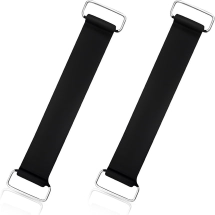 4 PCS Motorcycle Battery Strap, Stretchable Battery Strap Rubber Band with Metal Buckles, Batteries Fixed Straps Replacement for Motorcycle Scooter (2 PCS).
