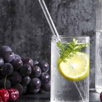 10-Piece Reusable Glass Drinking Straws - 10" x 10 mm - Smoothie Straws for Milkshakes, Frozen Drinks, Smoothies, Bubble Tea - Environmentally Friendly.