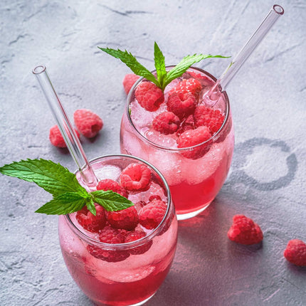 10-Piece Reusable Glass Drinking Straws - 10" x 10 mm - Smoothie Straws for Milkshakes, Frozen Drinks, Smoothies, Bubble Tea - Environmentally Friendly.