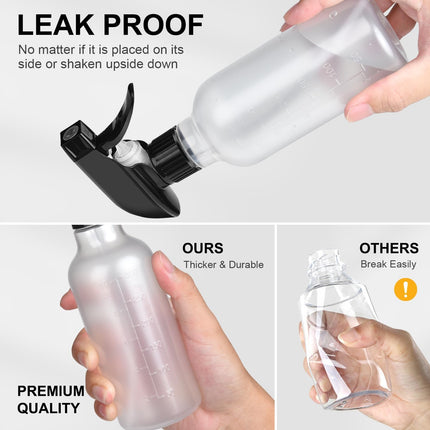 Spray Bottles 2 Pack, 10 Oz, Mist & Stream, Heavy Duty Spraying Empty Water Sprayer Bottle, BPA Free Plastic Refillable Containers for Cleaning Solutions, Planting, Hair with Measurement.