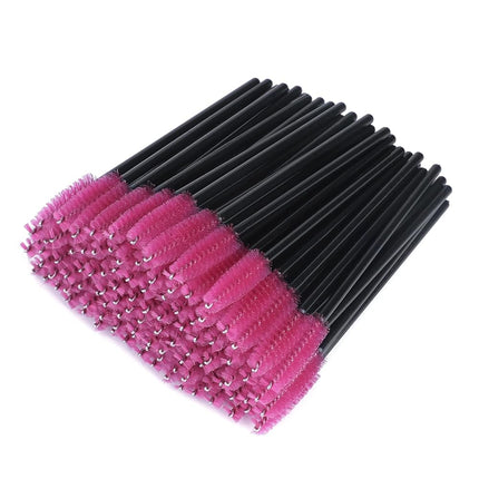 100PCS Disposable Eyelash Brushes, Rose Mascara Wands Applicator Makeup Kits, Eyelash Spoolies Brushes for Eyelash Extensions and Eyebrows.