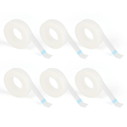 6 Rolls PE Micropore Medical Tape Roll, 1/2'' x 59 Yards Lash Tape, Eyelash Tape for Eyelash Extensions, Wound, Sensitive Skin - Individual Package (Transparent).