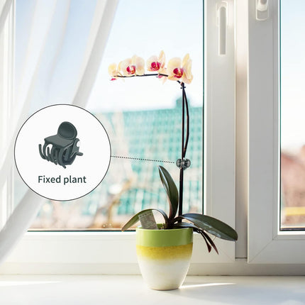 Orchid & Plant Support Clips - 100 Pcs Dark Green Garden Cymbidium Clips to Keep Stems & Vines Upright.