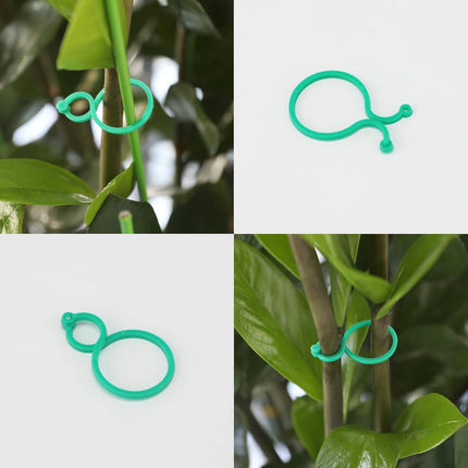 Garden Plant Support Clips 100Pcs Green Tomato Clips Vegetables Vine Flower Clips Garden Clips For Climbing Plants, Securing Plants.