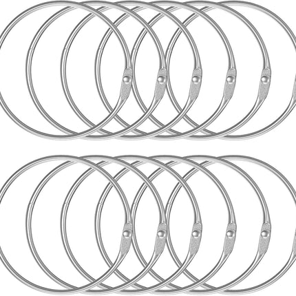 Loose Leaf Binder Rings 2 Inch Smooth Steel Book Rings for Index Cards Flash Cards Receipts Memos Photos and Files Heavy Duty Organizers Loops for Office School and Home Use, 12 Pack.