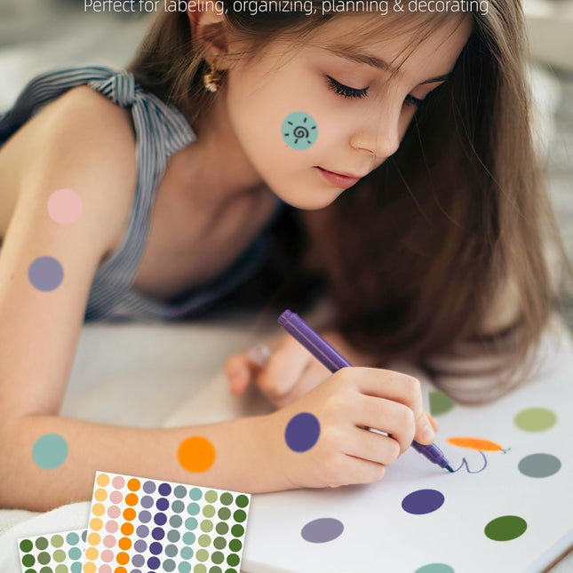 30 Sheets Color Dot Stickers, 4200 Pcs 3/4 Inch Round Stickers, Vinyl Circle Sticker Labels, Self-Adhesive Color Coding Label Colored Sticker Dots for Paper, Decor, school & Office, 10 Colors.
