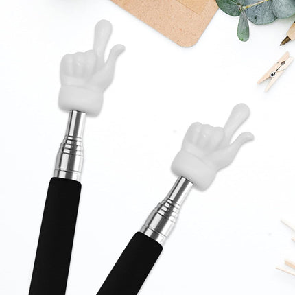 2Pcs Telescopic Teachers Pointer, Extendable Hand Pointer Finger Pointer Stick, Mini Retractable Classroom Pointer for Elementary School Kindergarten Teacher, Classroom Supplies (Black).
