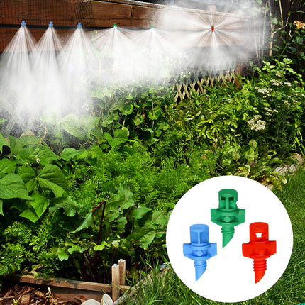 150Pcs Drip Irrigation Emitters, Micro Sprinkler Heads Misting Sprinkler Refraction Micro Sprayer Nozzles for Plants Lawn Water System (90/180/360 Degrees).