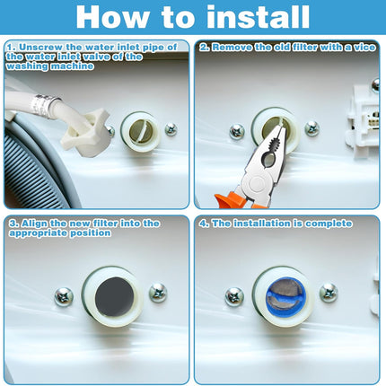 20Pcs Washing Machine Water Filter, Washing Machine Water Inlet Valve Washing Machine Filter Hose Washer with Screen Filter, Washing Machine Hose Filter Inline Water Filter Washing Machine Inlet Valve.