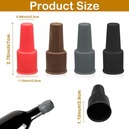 8Pcs Silicone Wine Stopper for Wine Bottles, Reusable Sparkling Wine Bottle Stopper, Silicone Wine Seal Stopper, Wine Bottle Cover Caps to Keep Wine Fresh, Beer Champagne Stopper Home Use(4 Colors).