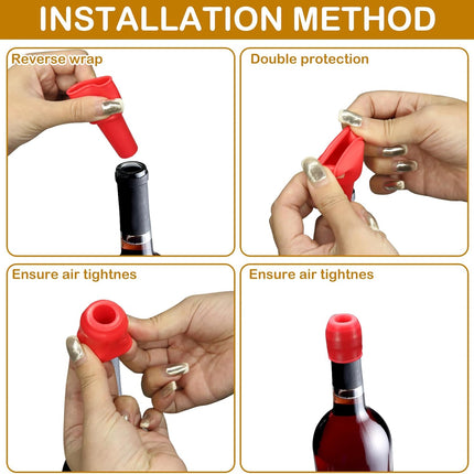 8Pcs Silicone Wine Stopper for Wine Bottles, Reusable Sparkling Wine Bottle Stopper, Silicone Wine Seal Stopper, Wine Bottle Cover Caps to Keep Wine Fresh, Beer Champagne Stopper Home Use(4 Colors).