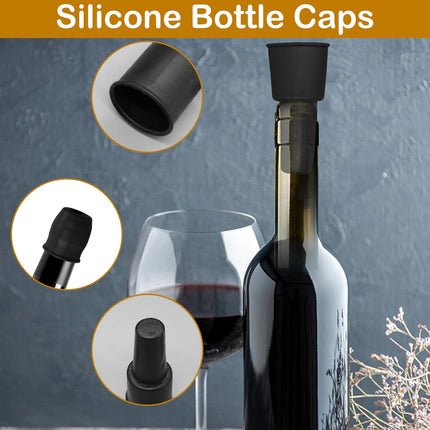 8Pcs Silicone Wine Stopper for Wine Bottles, Reusable Sparkling Wine Bottle Stopper, Silicone Wine Seal Stopper, Wine Bottle Cover Caps to Keep Wine Fresh, Beer Champagne Stopper Home Use(4 Colors).