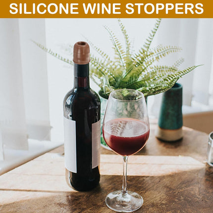 8Pcs Silicone Wine Stopper for Wine Bottles, Reusable Sparkling Wine Bottle Stopper, Silicone Wine Seal Stopper, Wine Bottle Cover Caps to Keep Wine Fresh, Beer Champagne Stopper Home Use(4 Colors).