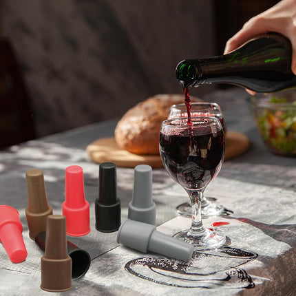 8Pcs Silicone Wine Stopper for Wine Bottles, Reusable Sparkling Wine Bottle Stopper, Silicone Wine Seal Stopper, Wine Bottle Cover Caps to Keep Wine Fresh, Beer Champagne Stopper Home Use(4 Colors).