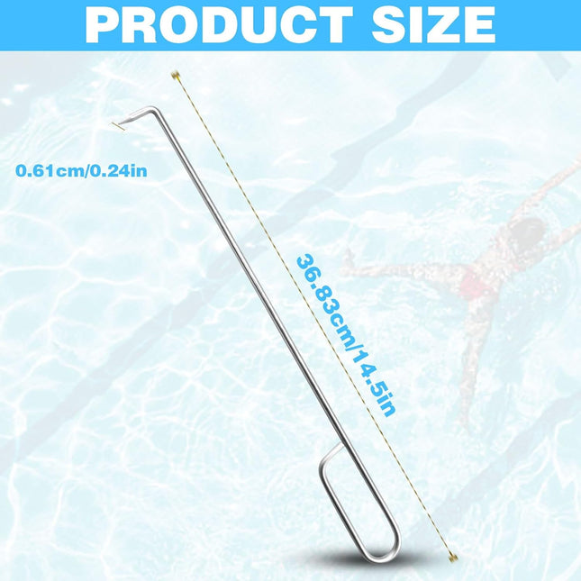 Pool Skimmer Basket Hook Tool, Stainless Steel Pool Skimmer Hook Extended Knee Protection Skimmer Basket Handle for Cleaning Swimming Pool Debris Skimmer Hook, Keep Your Hand Safe Skimmer Basket Hook.