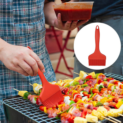 Silicone Basting Brush, Large BBQ Pastry Brush for Cooking, Extra Wide Basting Brush for Grilling Cooking Baking, Kitchen Brush Heat Resistant BBQ Food Brush for Sauce Butter Oil Marinades(Red).