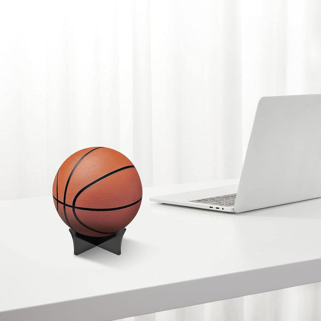 Acrylic Ball Stand Holder - Display Stand for Football, Basketball, Soccer, Volleyball, Rugby & More - Trophy & Memorabilia Showcase.