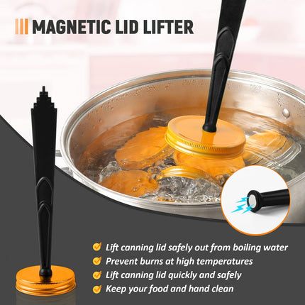 Magnetic Jar Lid Lifter and Canning Bubble Popper Remover Measurer, 3 In 1 Canning Tools Supplies for Pot Home (2PCS).