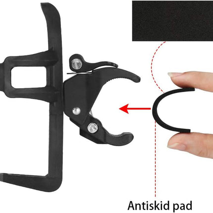 Bike Water Bottle Holders No Screws, Universal Bike Cup Holder, 360 Degree Rotatable Bike Water Bottle Cage, Water Bottle Holders for Kids Bike Adult Bike, Black.