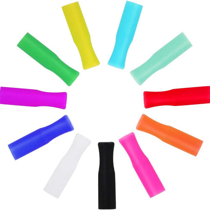 22Pcs Reusable Straws Tips, Silicone Straw Tips, Multi-color Food Grade Straw Tip Covers Only Fit for 1/4 Inch Wide(6MM Out diameter) Stainless Steel Straws by.